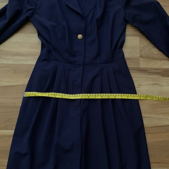 Alexander Julian Women’s Medium Jumpsuit Navy Blue Military Style 80’s Vintage - Picture 4 of 13